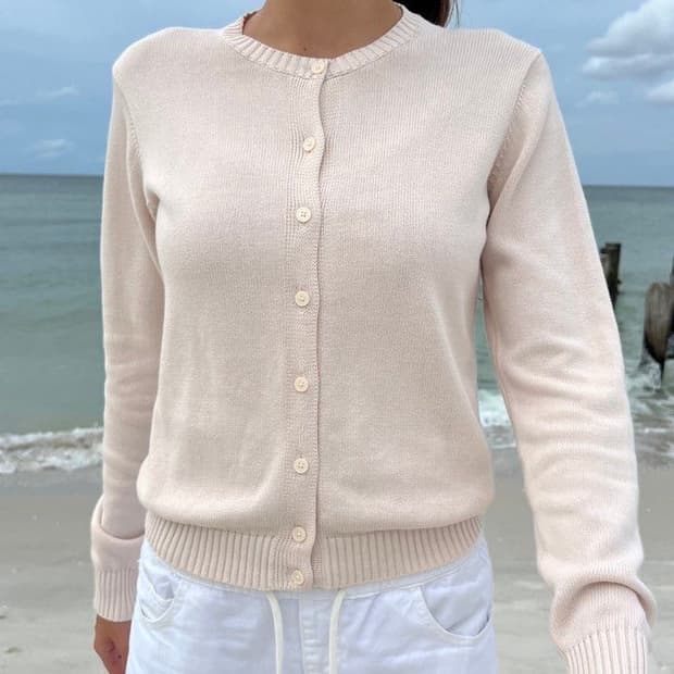 브랜디멜빌 베이지핑크 면 가디건