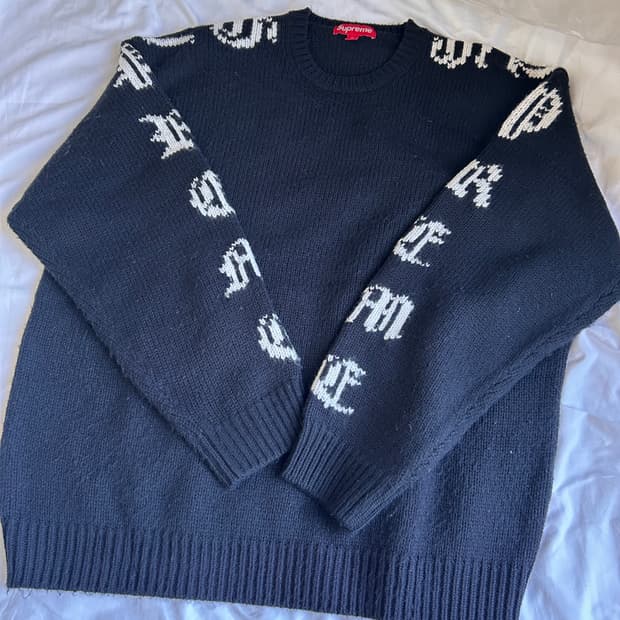 슈프림 올드 잉글리쉬 니트 XL