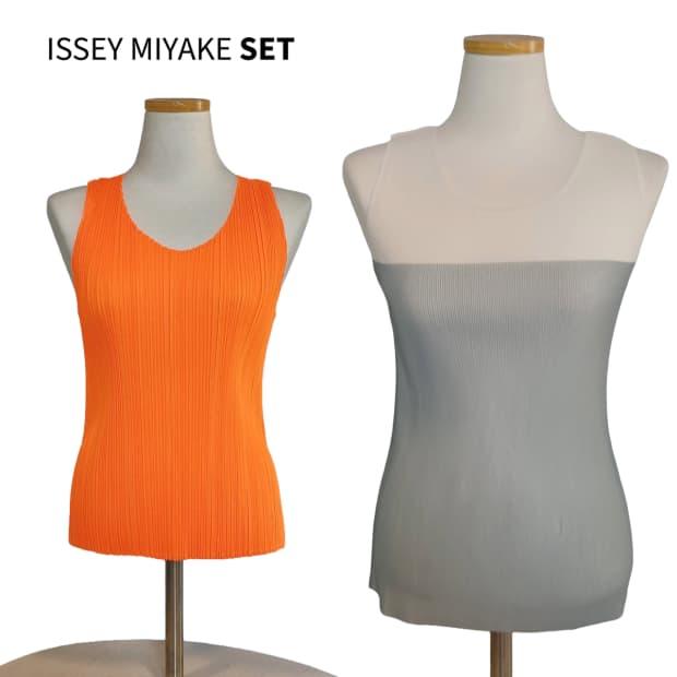 이세이미야케 플리츠플리즈 노슬레브 2매 [BCF9685-0066]