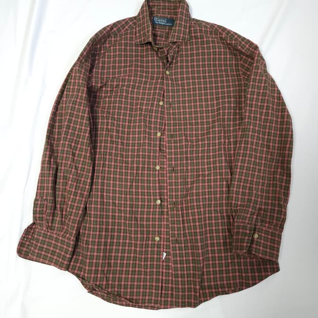 폴로 랄프로렌 빈티지체크 딸기말차 셔츠 코튼 M