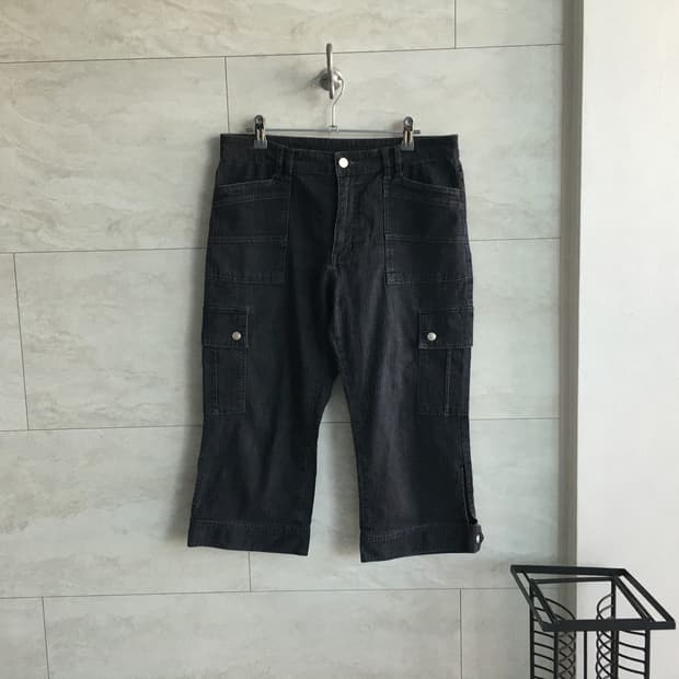 pinstripe cargo cropped pants