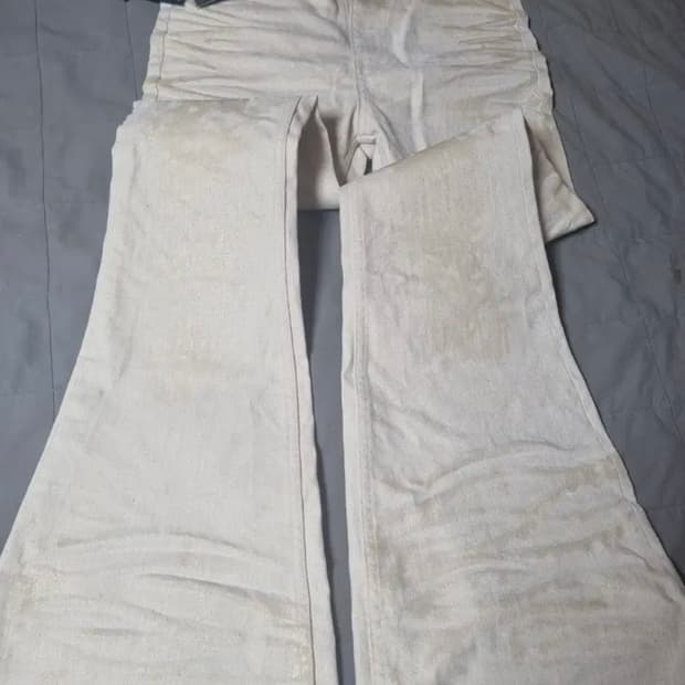 언더마이카 글레이셜 벨베틴 플레어드 진 아이보리 사이즈0