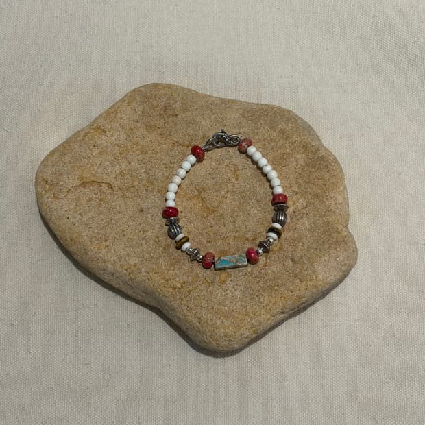 토곰아비 시그니처 믹스 스톤 실버925 팔찌