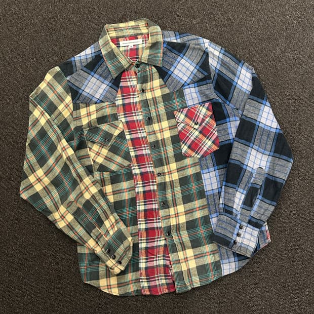 M)Bobson 빈티지 멀티 컬러 체크 셔츠