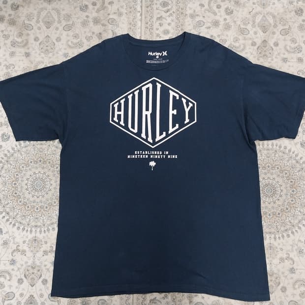 Hurley 헐리 네이비 로고 반팔티 XL