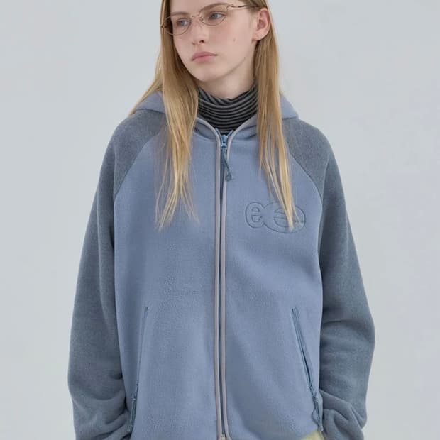 엔조블루스 플리스 집업 후디 (Blue Grey)