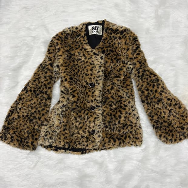 호피 퍼자켓 나나깔 퍼 아우터 