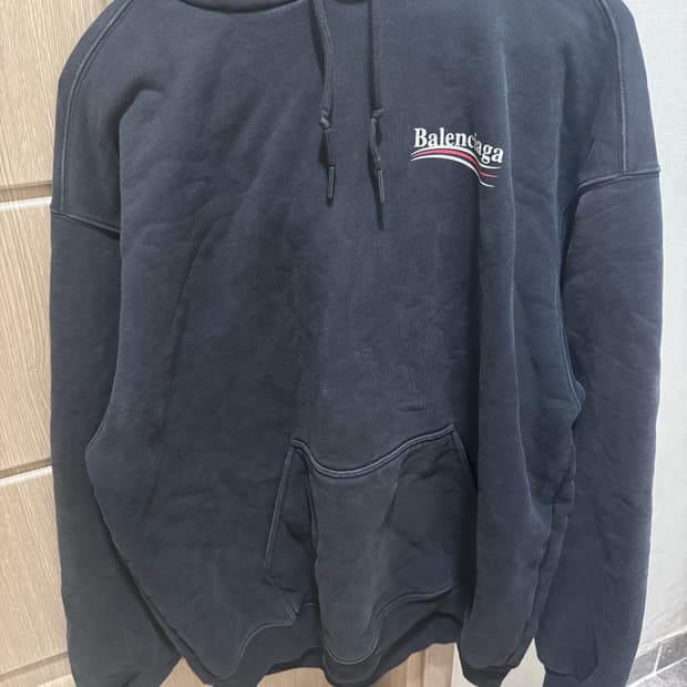 발렌시아가 웨이브로고 후드