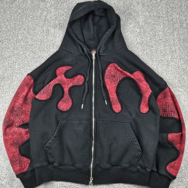 할리 데이비슨 아플리케 커스텀 스웻 후드집업 (상세설명참조)/ 10284