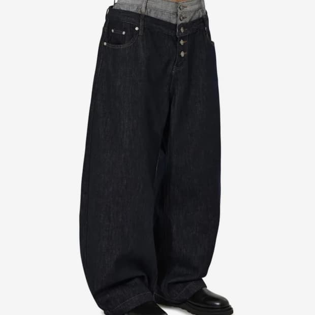 OY 오와이 LAYERED WAIST WIDE VOLUME PANTS 