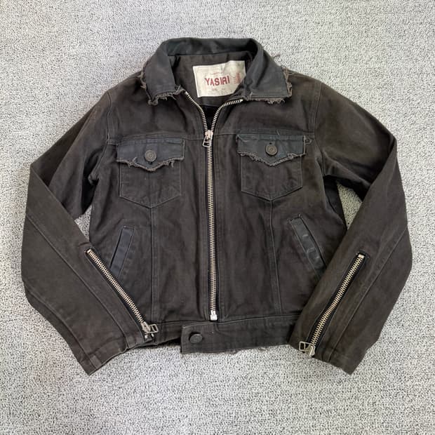 그런지 흑청 데님 자켓