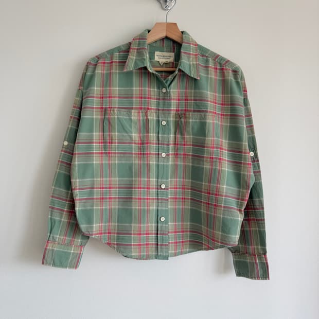 데님앤서플라이(DENIM&SUPPLY) 크롭 체크 셔츠