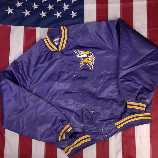 오리지날 90's 미국제조 Chalk Line 미네소타바이킹즈 바시티자켓
