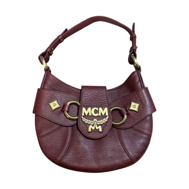 MCM 빈티지 호보백 딥버건디