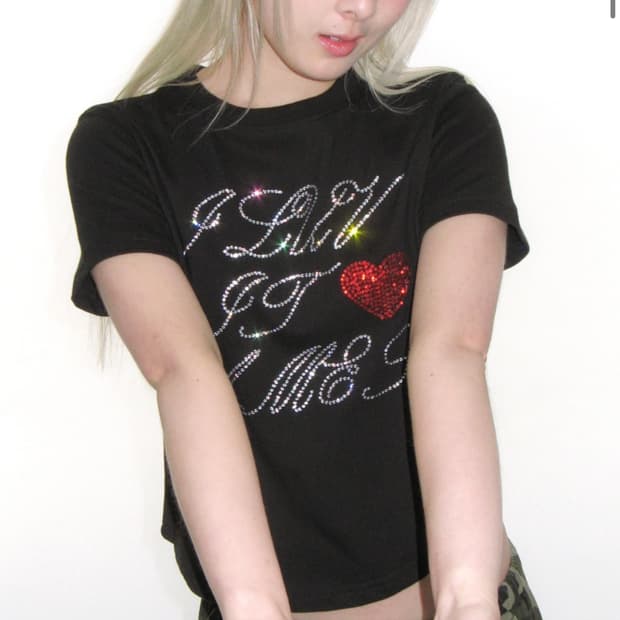 아메스월드와이드 HOTFIX CROP TEE BLACK