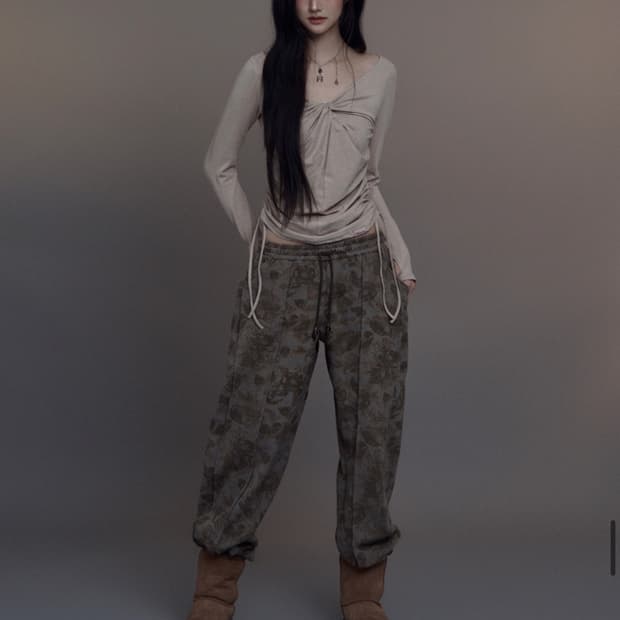뉴얼린 루나 트위스트드 셔링탑 베이지