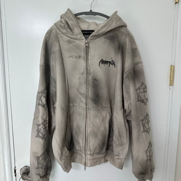 프로젝트 G/R 퓨리어스 로고 아플리케 집 후드 그레이 - 10 꼬르소 