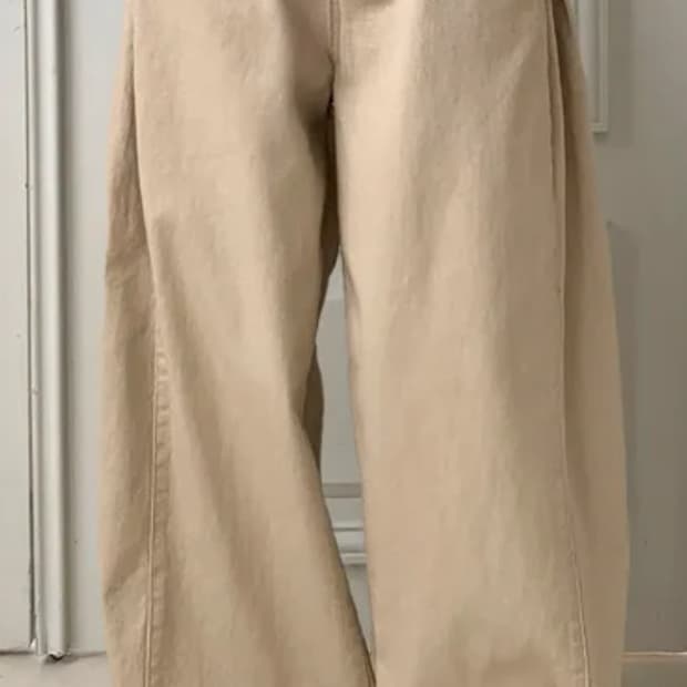 롱와이드 팬츠 면바지