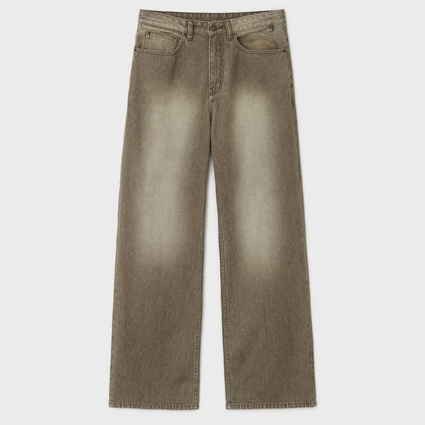 벨리에 미드 와이드 데님 팬츠 빈티지 웨일 베이지