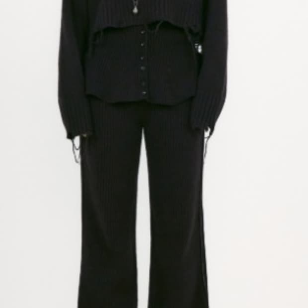 (새상품)로우클래식 데미지드 풀오버+팬츠 s