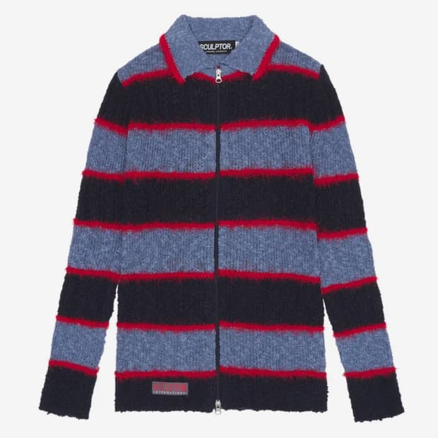 스컬프터 Mixed Yarn Cardigan Blue/Navy