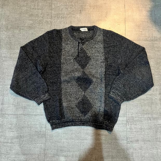 일본빈티지 Jmichael 올드스쿨아메카지 삼각패턴 니트스웨터