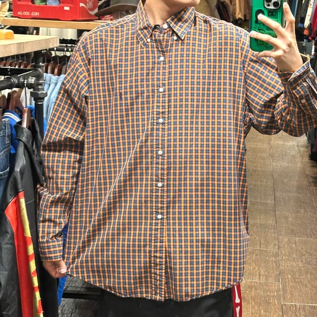 [HI] 폴로 랄프로렌 셔츠 체크오렌지