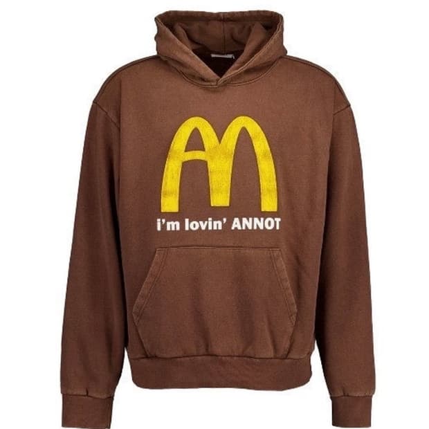 ANNOT I.L.A 롱 빌 맥도날드 패러디 후드티 브라운