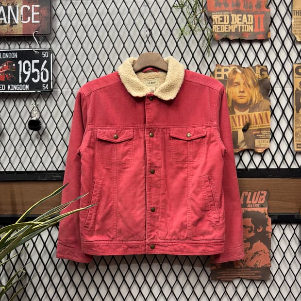 엘엘빈 코듀로이 쉐르파 트러커자켓 전면 투포켓 디테일 코랄