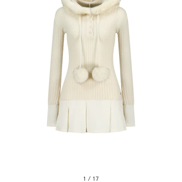 Forusring 포어링 스노우볼 원피스 아이보리 M사이즈