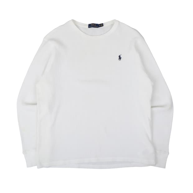 폴로 랄프로렌 화이트 와플 롱슬리브 티셔츠