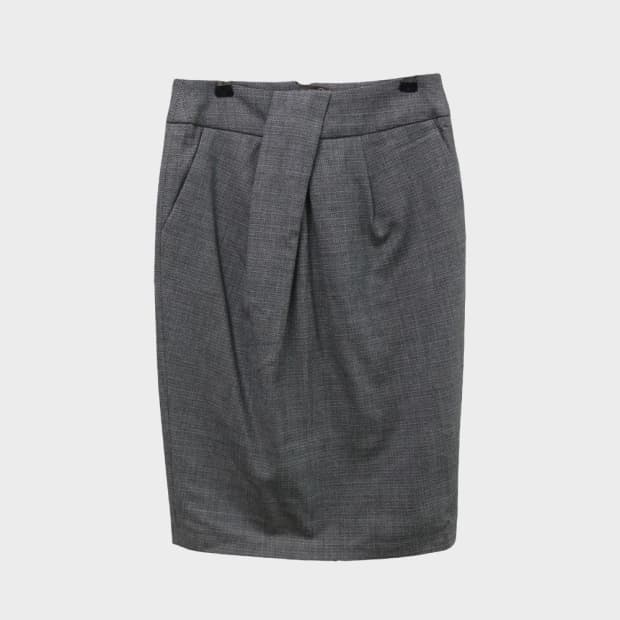 [미사용품] 아르마니 울 혼방 미디 스커트 61954