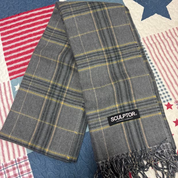 스컬프터 체크 목도리 