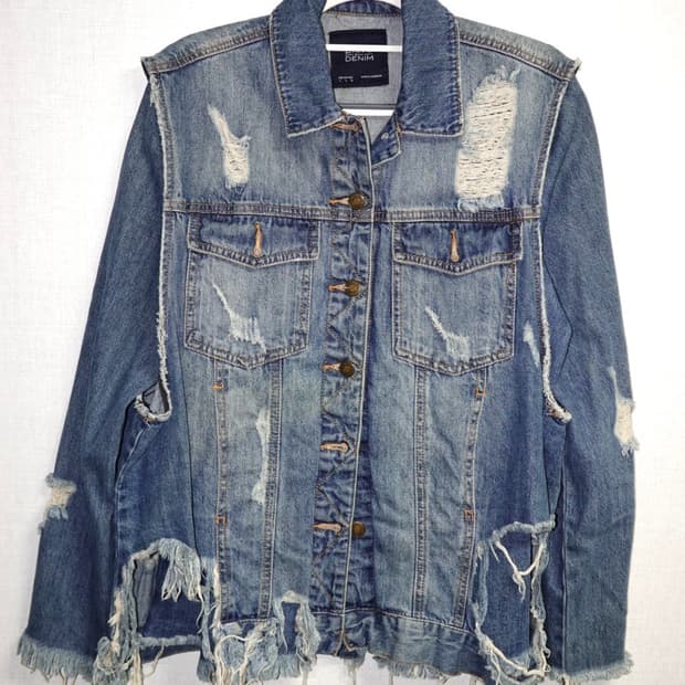 데미지 디테일 커스텀 데님 자켓