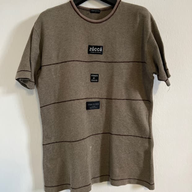 ZUCCA 미니 라벨 포인트 빈티지 스타일 반팔 티셔츠 L