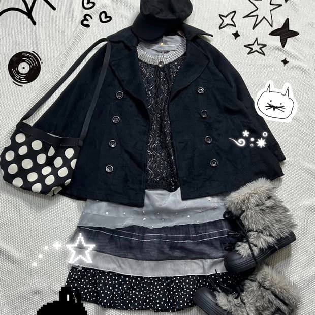 도쿄모리 모리걸 무채색 코디 안에 원피스 세트 판매합니다!!