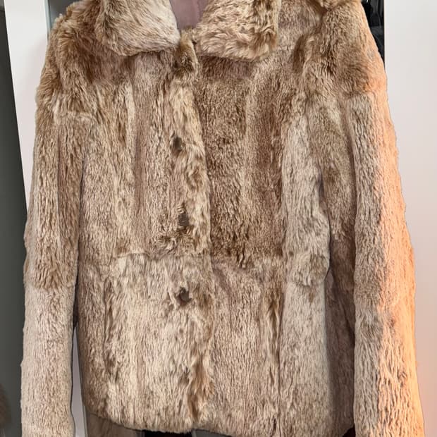 vintage Rabbit Fur Jacket -Beige 