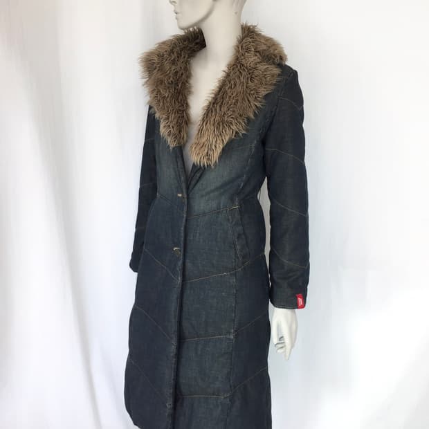 Miss-Sixty Denim padded long jacket