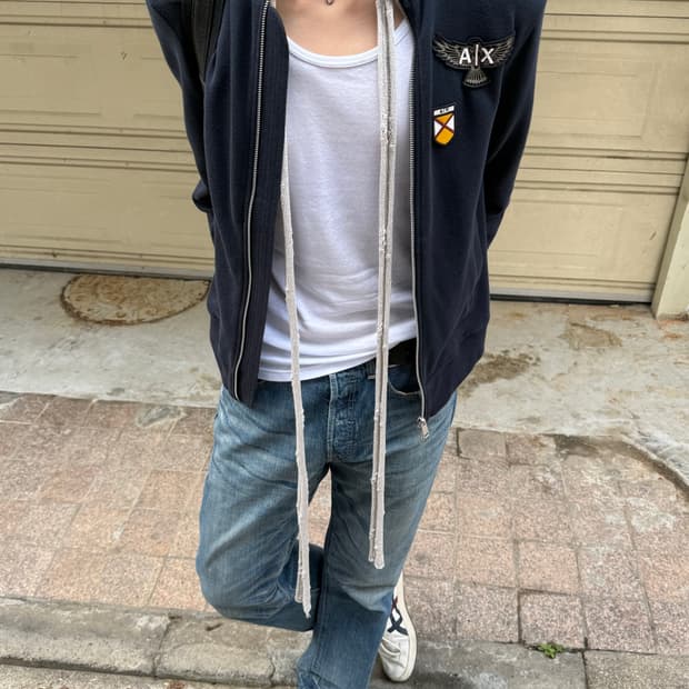 Armani Exchange logo jersey bomber