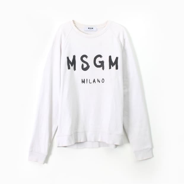 MSGM 밀라노 레터링 맨투맨 화이트