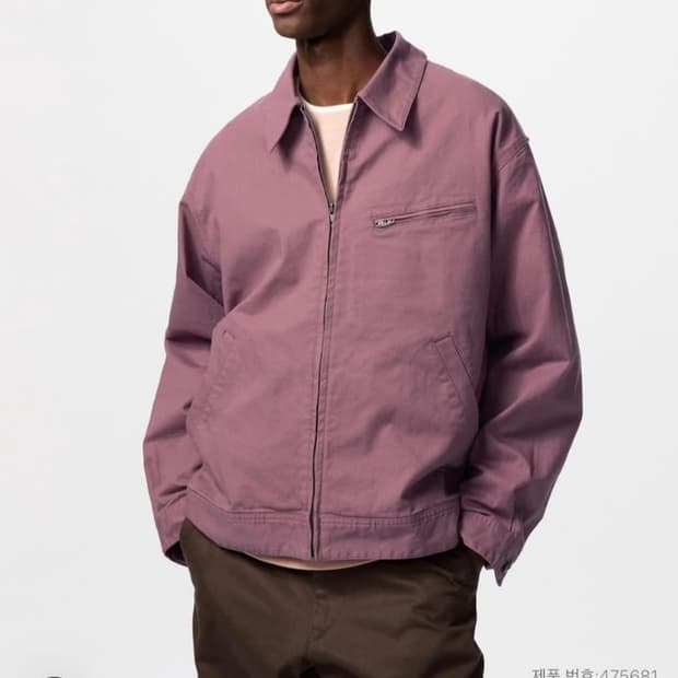 유니클로 집업블루종 퍼플 L