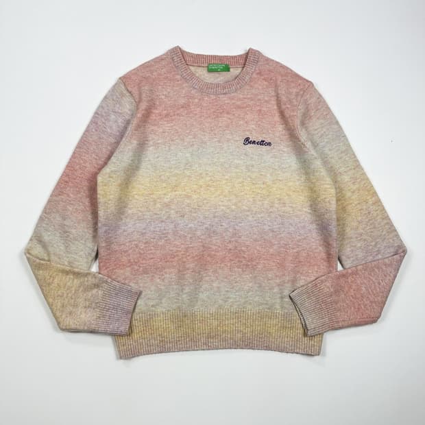 베네통 여성 그라데이션 니트 핑크 M