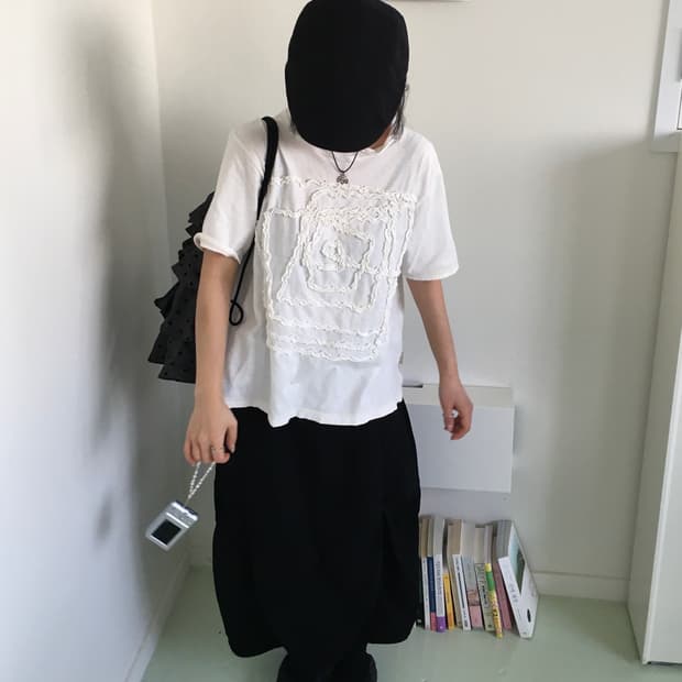 Issey miyake HAI ruffle detail tee