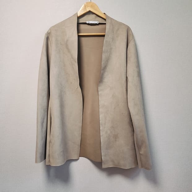 [L] 자라 스웨이드 오픈형 자켓