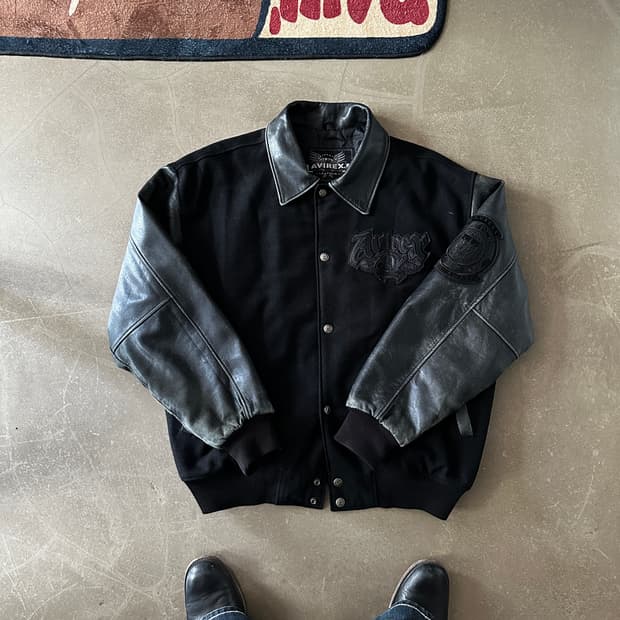 AVIREX 아비렉스 Leather Varsity Jacket