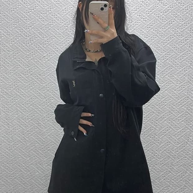 입생로랑 모던캐주얼 스윙톱 블루종 자켓 100 C07811