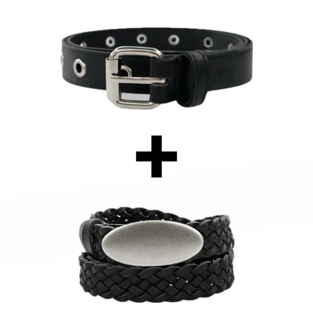 무료 배송) 시그니처 아일렛 벨트 + mmlg 레더 위빙 벨트