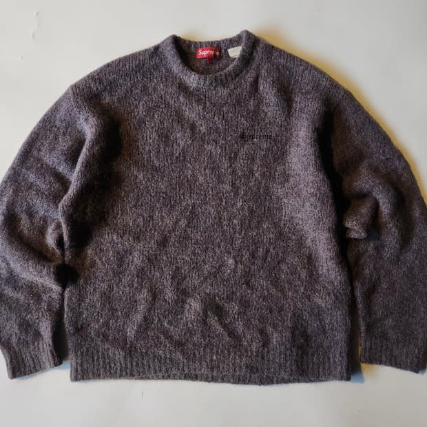 [정품] 슈프림 미니로고 울 니트 퍼플 XL
