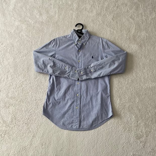 S 폴로 커스텀핏 깅엄체크 셔츠