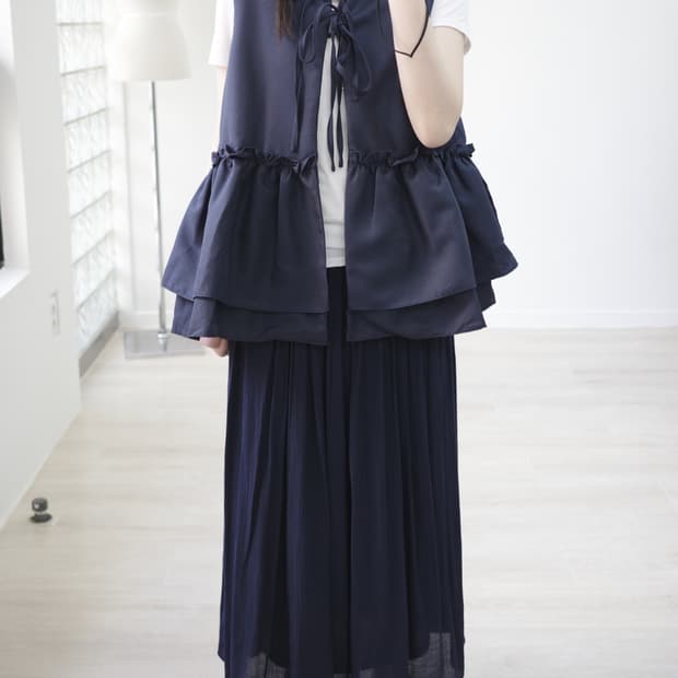 Friful navy frill vest